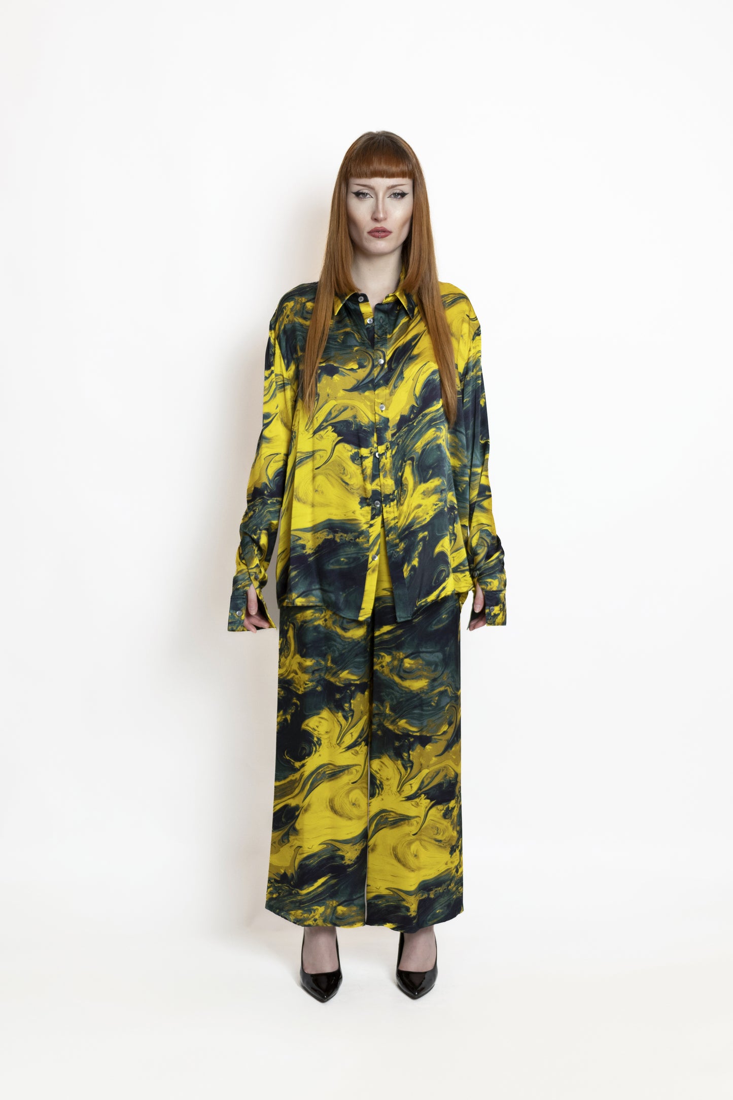 Rouge Shirt Gold Marmo