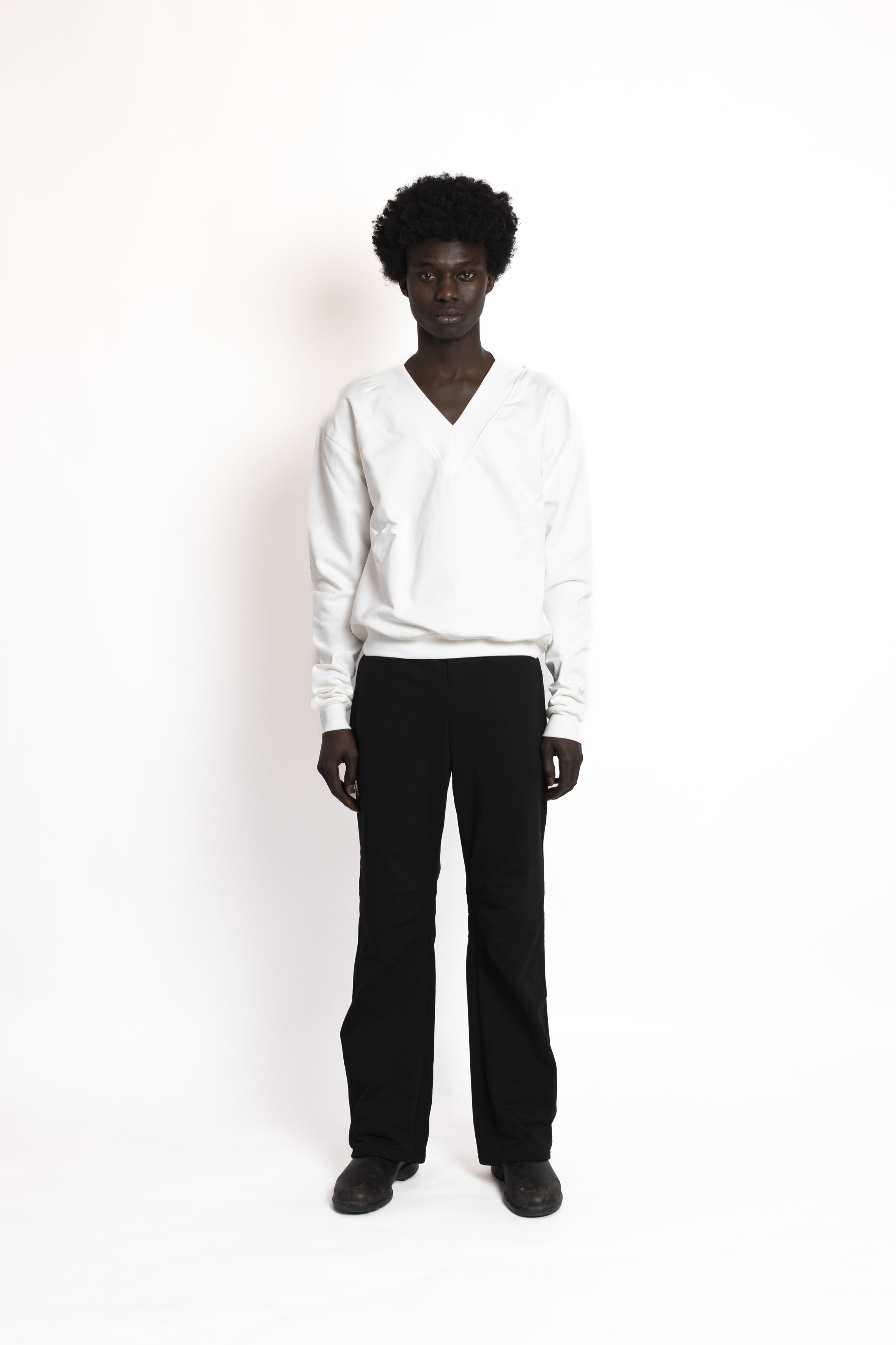 V Neck Sweatshirt White