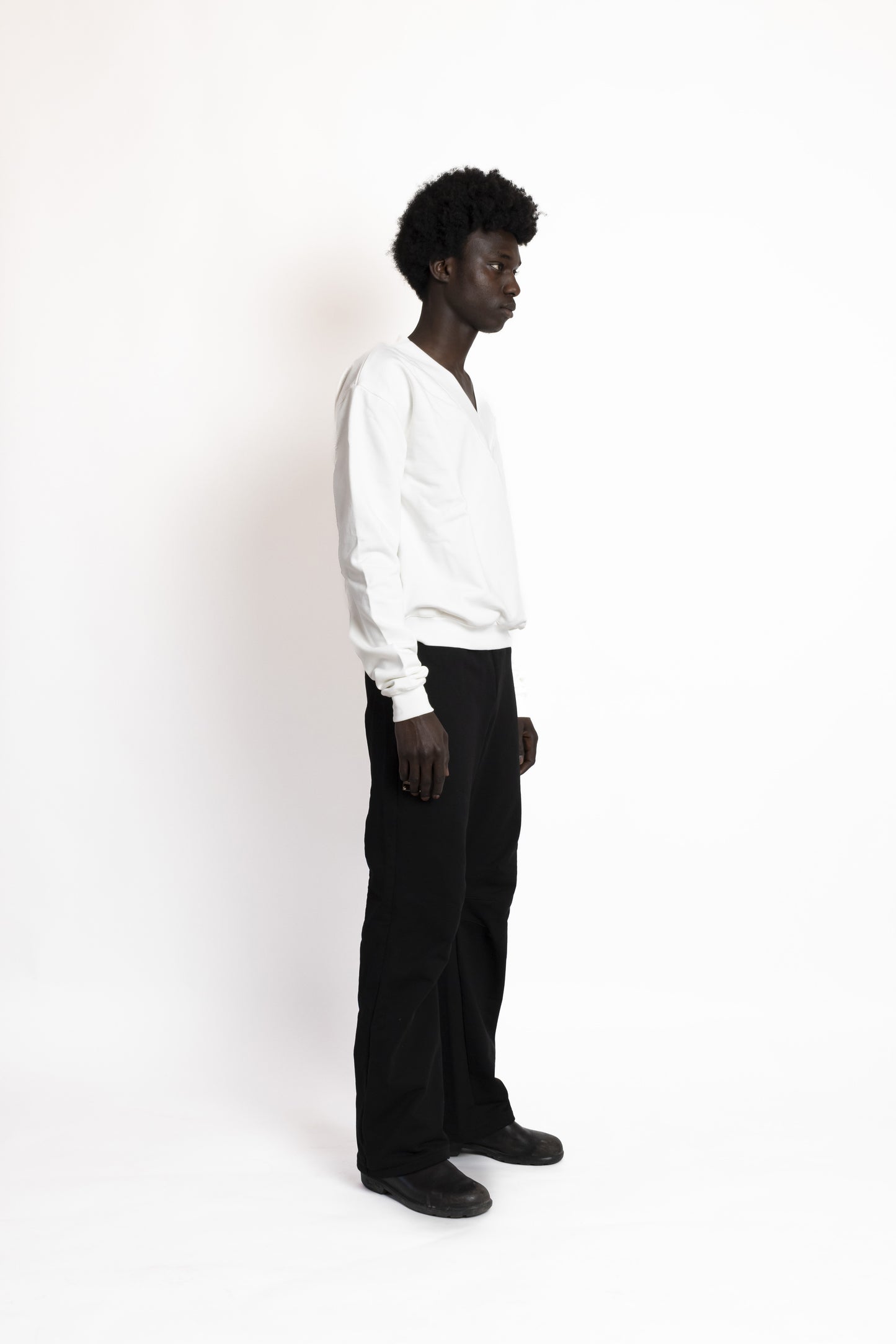 V Neck Sweatshirt White