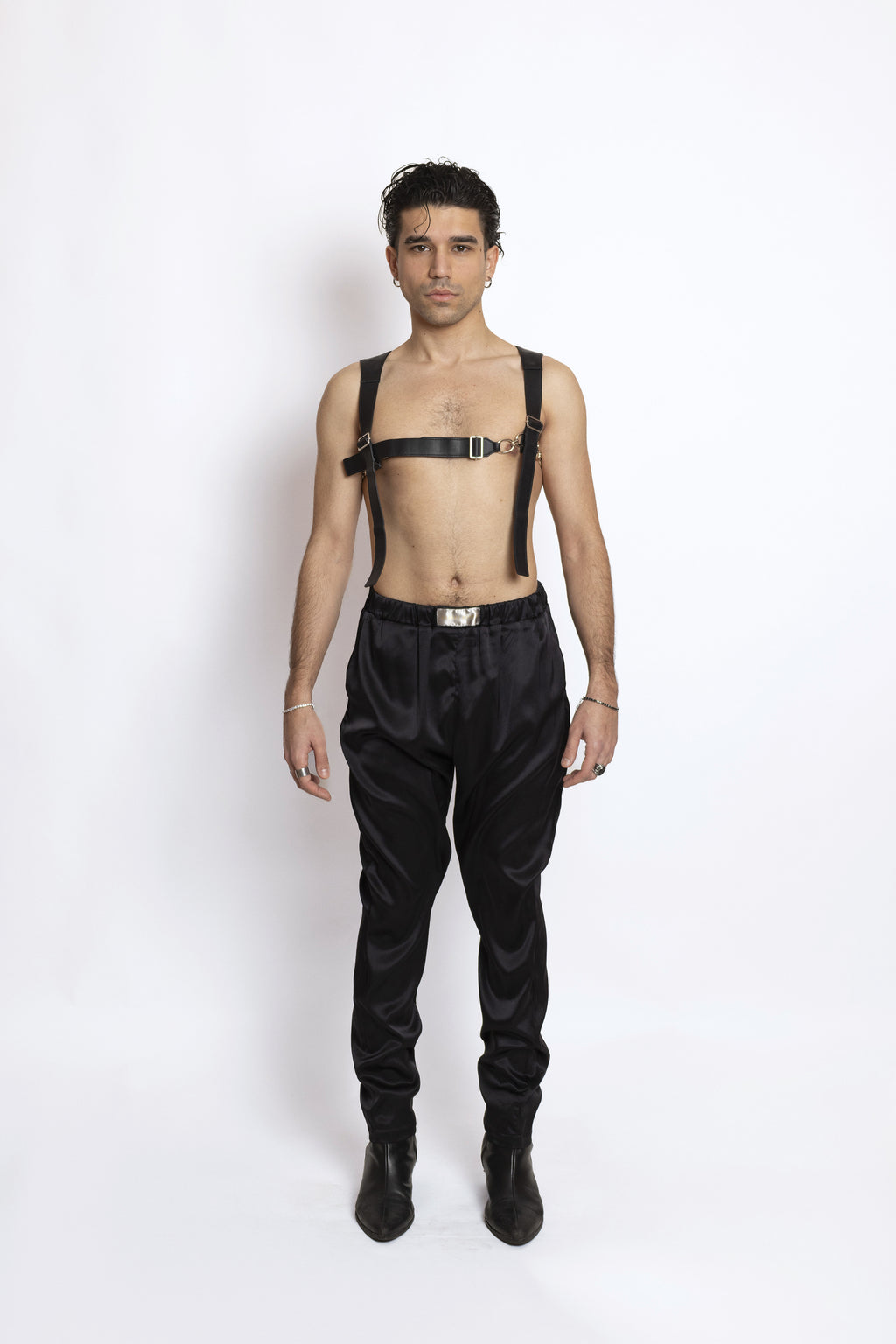 Nuages silk pants black