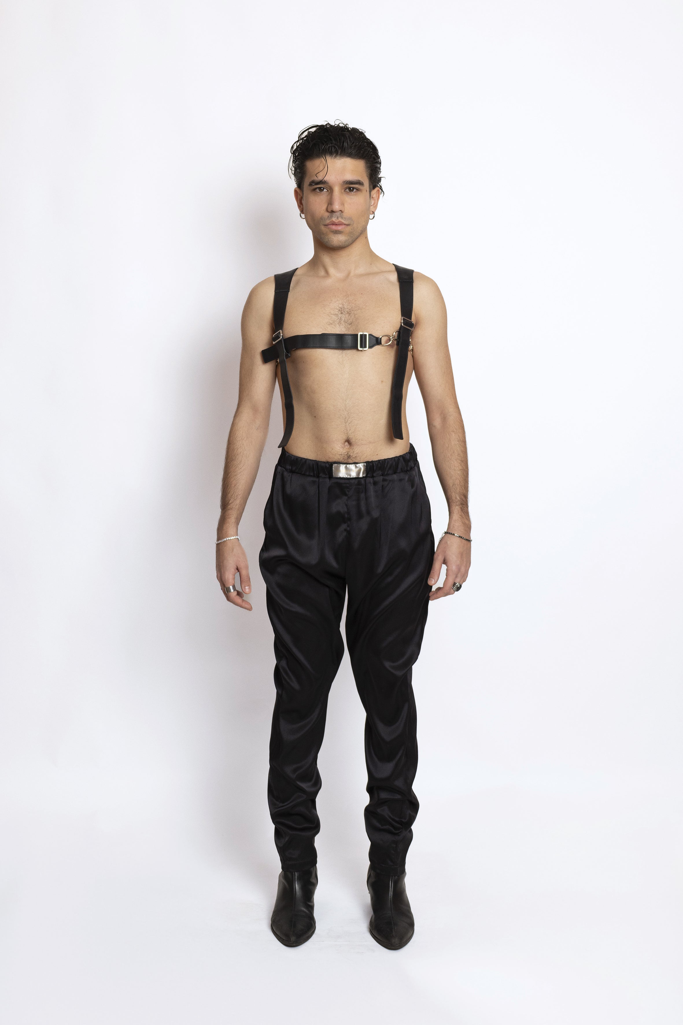 Nuages silk pants black