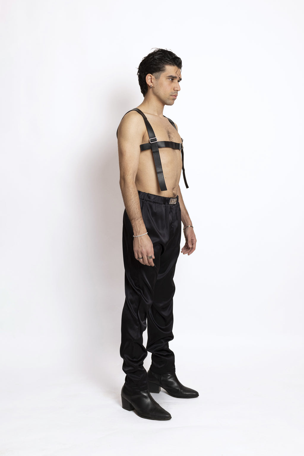 Nuages silk pants black