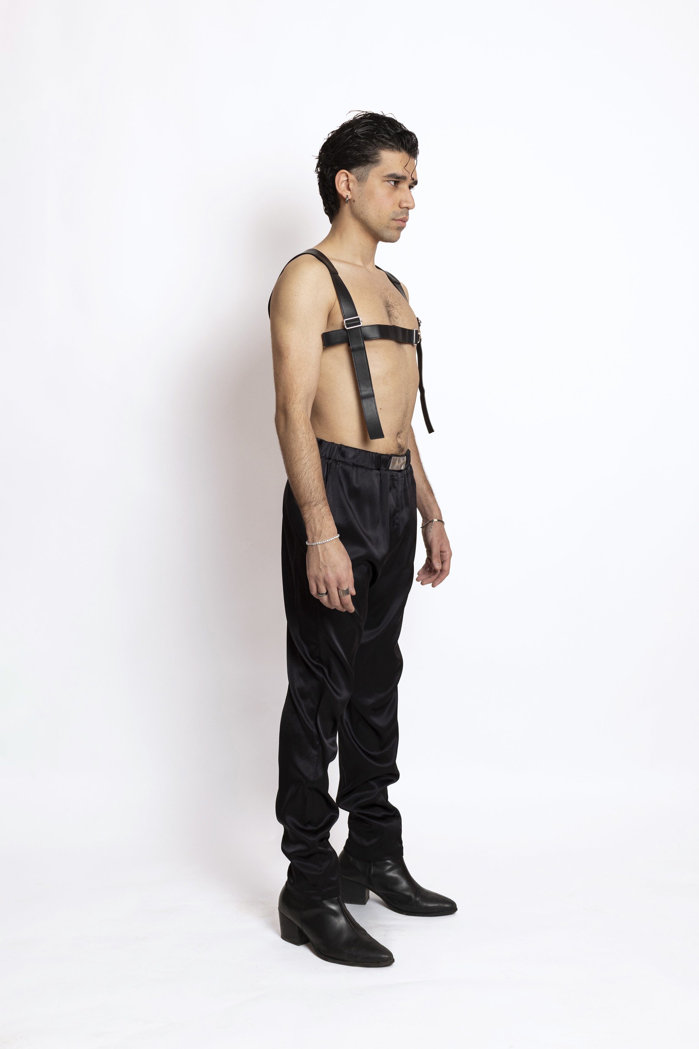 Nuages silk pants black