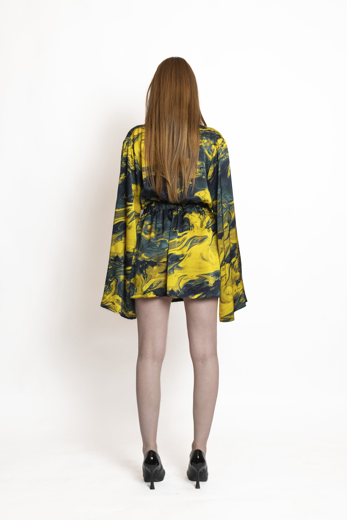 Kimono Dress Gold Marmo