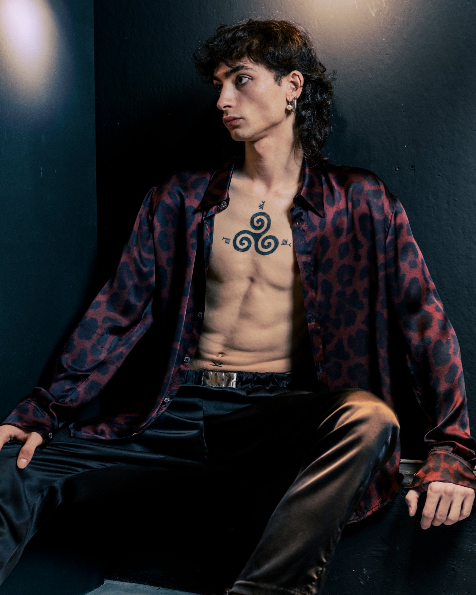 Nuages silk pants black